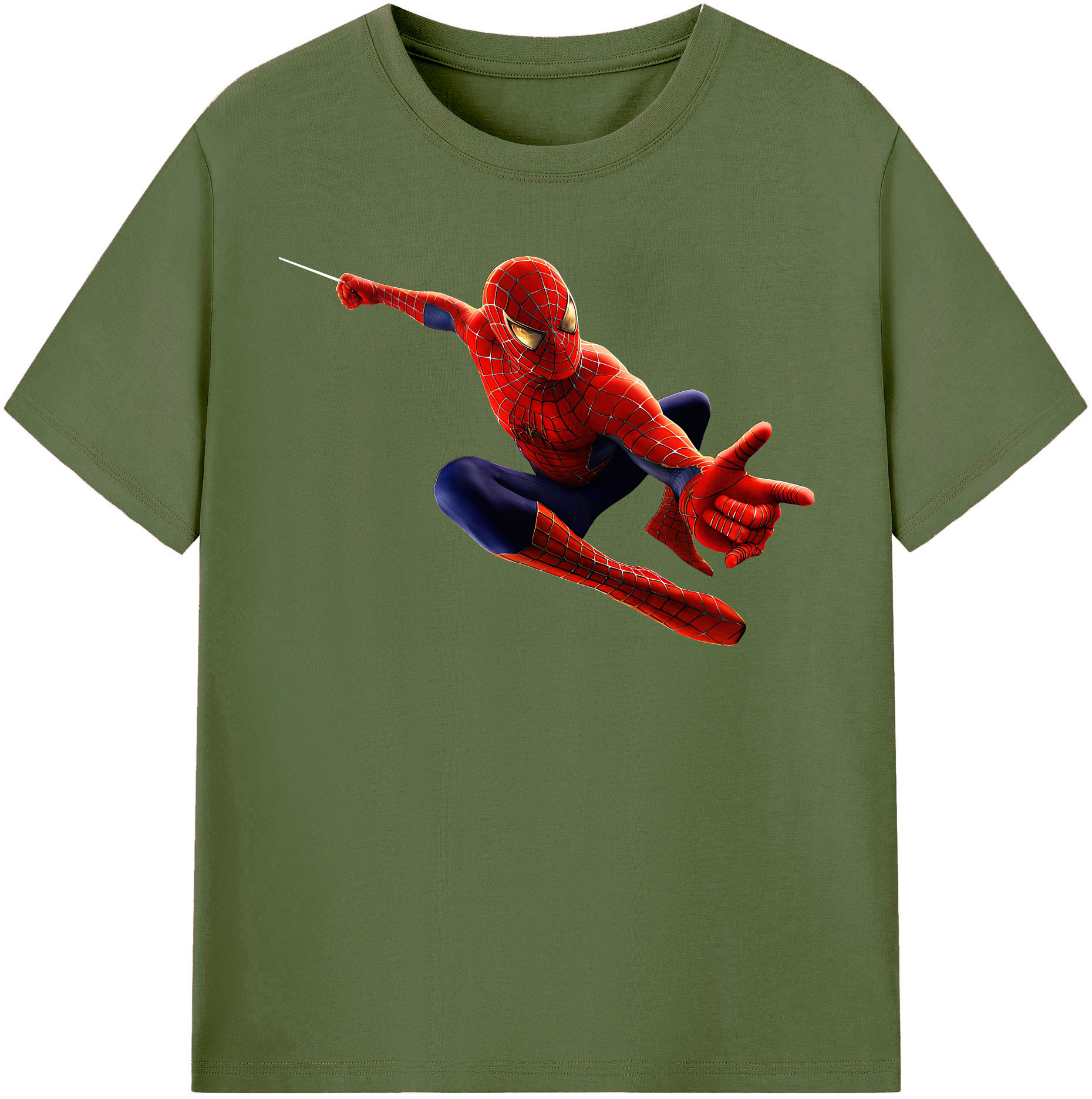 （画像用） Spider Man スパイダーマン 綿100％半袖Tシャツ（フロントプリント）